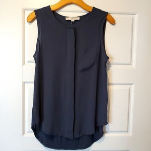 NWT Anne Taylor LOFT - Navy Blue Rayon/Polyester loose fit tank top